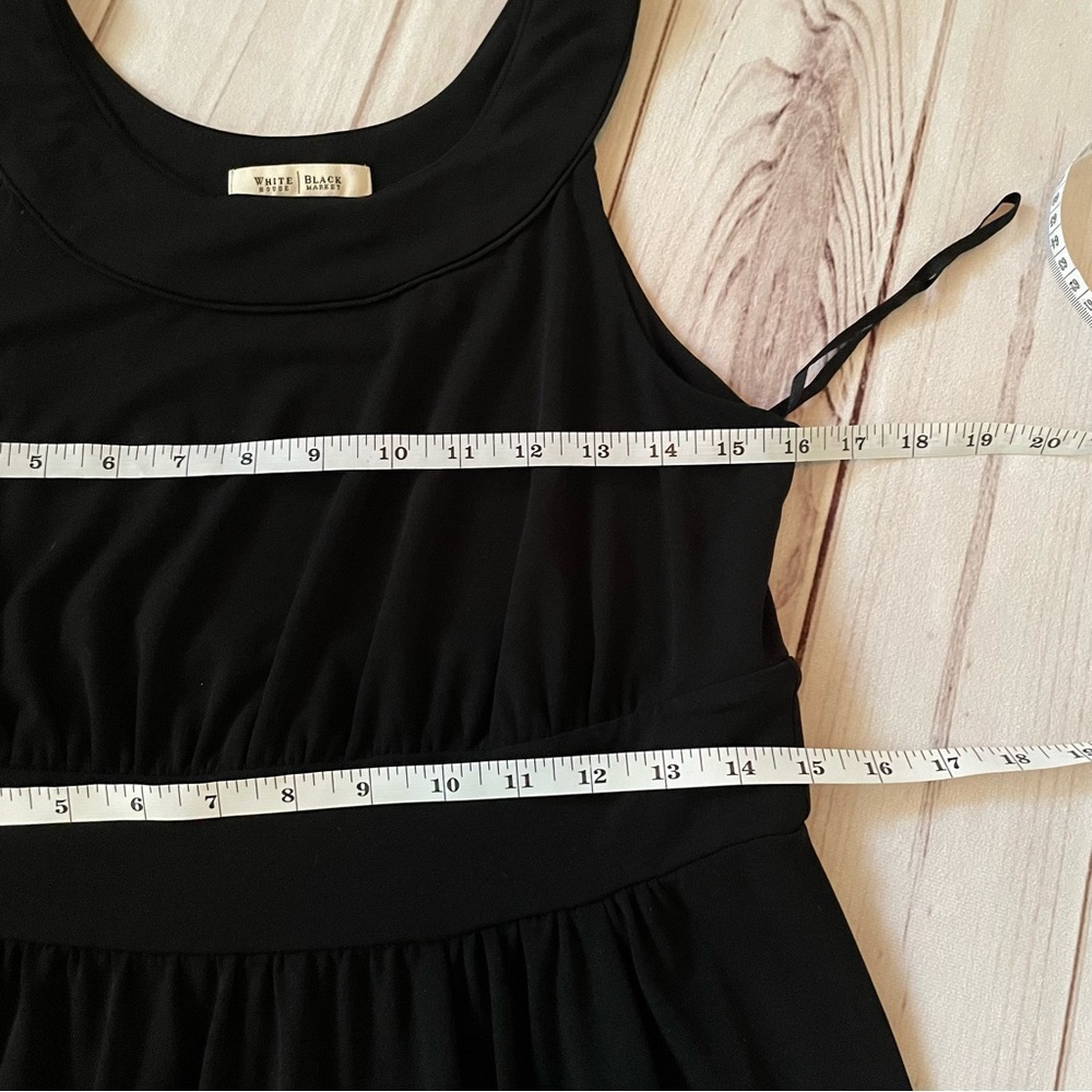 WHBM Liquid Knit Halter Dress Womens S Black Slinky Polished Pleated Career Goth - Picture 7 of 9